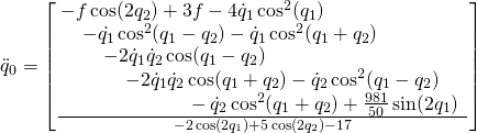 Equation for the cart acceleration